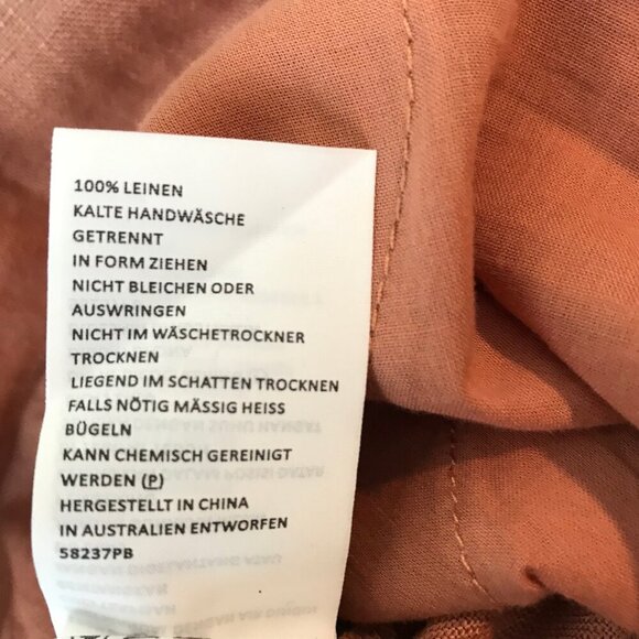 NWT Bardot Lani Tuck Pant 100% Linen Terracotta XS (US 2) - Picture 7 of 7